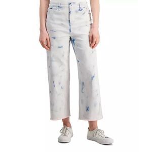 🆕 Style & Co Wide Leg Crop Jeans in Bleach Tie Dye Wash
